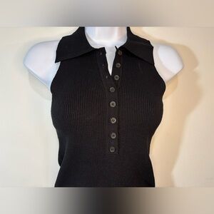 525 America Black Ribbed Tank Top